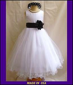   BLACK PAGEANT DAVIDS WEDDING PROM FLOWER GIRL DRESS 1 2 4 6 8 10 12 14
