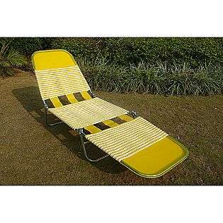 PVC Chaise Lounge Chair, Yellow  Outdoor Living Patio Furniture Chaise 