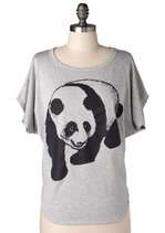 Block Party Panda Tee in Grey  Mod Retro Vintage T Shirts  ModCloth 