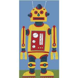  Oopsy Daisy Yellow Robot 18x35 Canvas Art Image Wrap Toys 