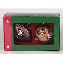 Scottish Christmas San Francisco 49ers Helmet and Football Ornaments 