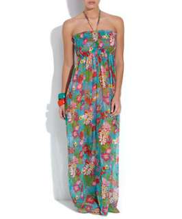Pink (Pink) Boutique Tropical Flower Maxi Dress  253898270  New Look