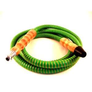 72 Inch GREEN Hookah Hose Wood Handles and Metal Tips Best Quality 
