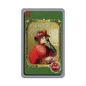   Coca Cola 95 $2.Lady Drinking Coke (Green Background) Card #28 of 50