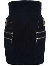 BALMAIN   quilted suede skirt