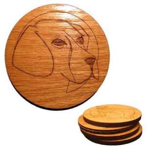  Set of 4 4 inch Beagle Face Coasters