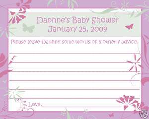 48 Advice Cards Baby Shower  Lavender Floral Butterfly  