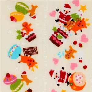 white kawaii Christmas fabric Santa Claus macaroons (Sold in multiples 