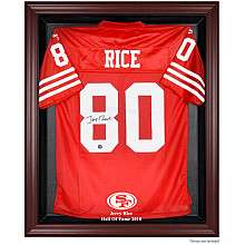 Mounted Memories San Francisco 49ers Jerry Rice Hall of Fame Mahogany 