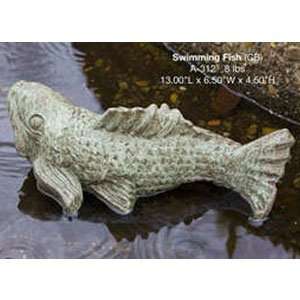  Campania Cast Stone Animal   Swimming Fish   Natural 