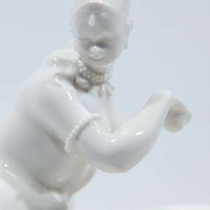 Early Nymphenburg W German Porcelain Figurine Blanc de Chine Servant 
