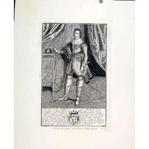  Prince George Duke Marques Portrait Old Print C1830