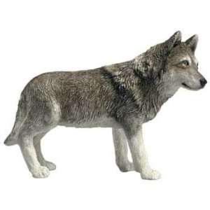    Sandicast Mid Size Standing Gray Wolf Sculpture