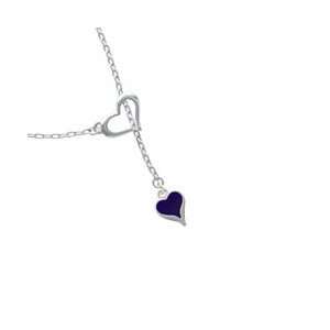  Small Long Purple Heart Heart Lariat Charm Necklace Arts 