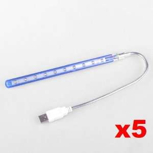   5x USB 10 LED Light Lamp Flexible For PC/Notebook/Lap top Electronics