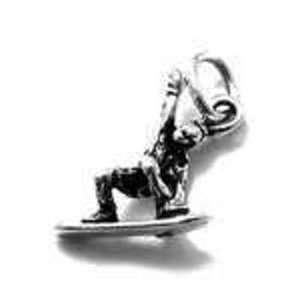  .925 Sterling Silver Snowboarder Charm or Pendant 