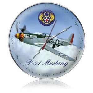  P 38 Air Force Clock Vintage Metal Plane