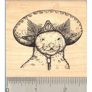   Ferret in Mexican Sombrero Rubber Stamp Arts, Crafts & Sewing
