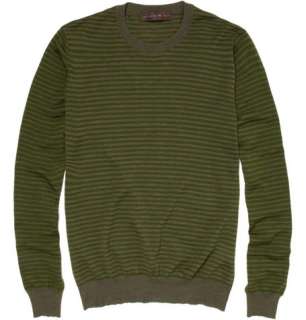   Clothing  Knitwear  Crew necks  Striped Wool Blend Sweater