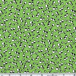  45 Wide Timeless Treasures Monster Eyes Lime Fabric By 