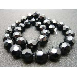    8mm Faceted Round Beads 16, Black Obsidian Arts, Crafts & Sewing