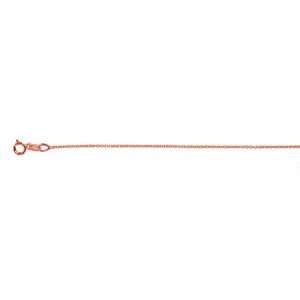 TM Pink Gold Necklace. 14KT Pink Cable 1.1 mm in Width and 16 inches 