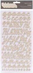   THICKERS Wood Printed Chipboard Letters FOREST ALPHABET STICKERS