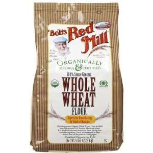  Bobs Red Mill Organic Whole Wheat Flour, 5 lbs (Quantity 
