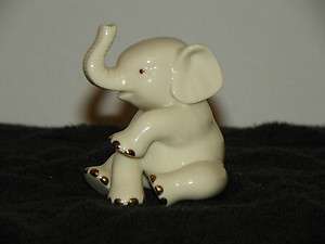 Elephant,Lenox, White and Gold, Trunk Up For Luck collectible home 
