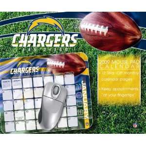  San Diego Chargers 2009 Mouse Pad Calendars Sports 