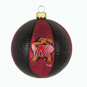 Maryland Terrapins 3.5 Glass Basketball Ornament  Sports 