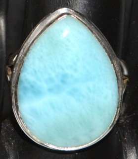 Larimar Gemstone, RARE Unique 925 Sterling SILVER Rings Ring Jewellery 