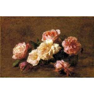 Oil Painting Roses XII Henri Fantin Latour Hand Painted Art  