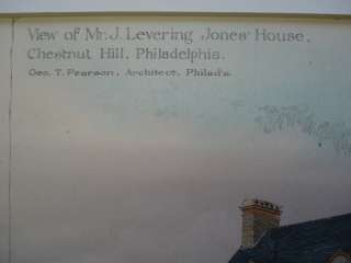   for J. Levering Jones, Chestnut Hill PA, 1894  Original Plan  