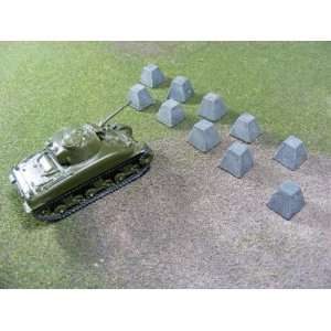   Miniature Terrain   15mm WWII Dragons Teeth Tank Traps Toys & Games