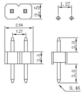 10 MINI Steckverbinder 2 polig RM 1,27mm / Stecker Set  