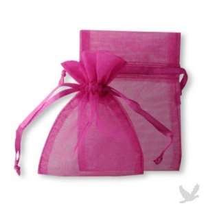  36 Organza Favor Gift Bags   3x4   Fuchsia Everything 