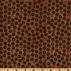  44 Wide Daily Grind Coffee Beans Brown Fabric By The 