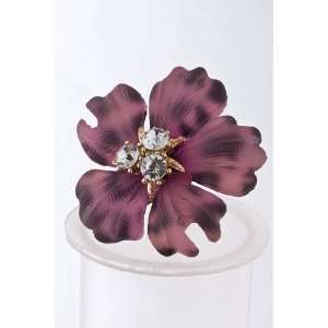  Pink Crystal Cluster Plastic Flower Ring Sports 