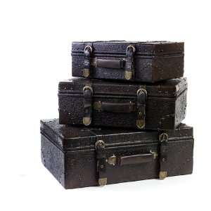   Decorative Stately Hard Top Vintage Leather Suitcases