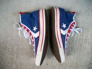 Vintage 90s Converse All stars Red White & Blue High Top Sneakers 