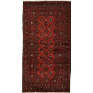    33 x 62 Red Hand Knotted Wool Afghan Rug Furniture & Decor