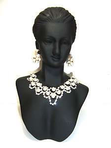   Mini Black Necklace & Earring Combo Jewelry Bust Display Stand Holder
