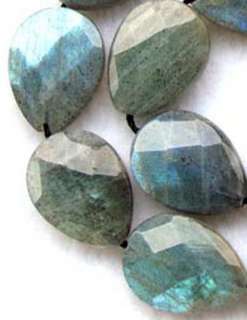 Labradorite Faceted Flat Pear Shape Beads 15×20mm15.5  