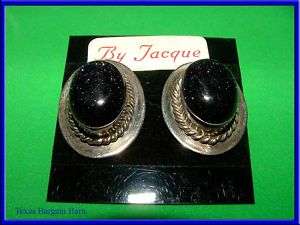JACQUE ~ Sterling Silver Pierced Earrings / Taxco Mexico TV 41  