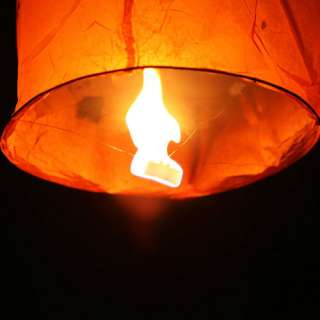 100 X Sky Fire Chinese Lanterns Cylindrical Orange Wishing Party Xmas 