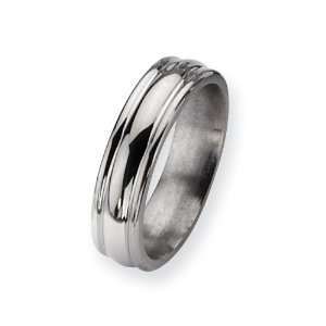  Titanium Grooved 6mm Polished Band Size 5.25 Jewelry