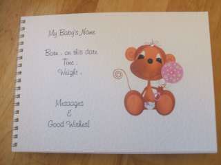 Personalised New Baby Keepsake Message / Guest Book  