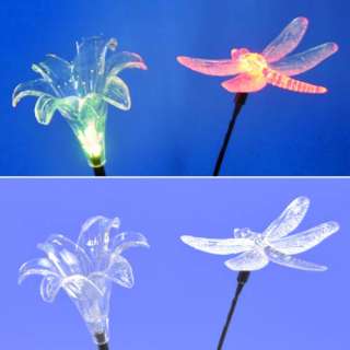 Solarleuchte Figuren Blume Libelle Solarlampe Solarstab 9007371201815 