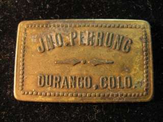 Jno. Perrung 1897 1915 Durango, Colorado Trade Token  